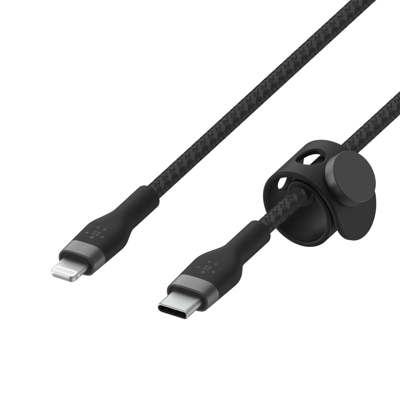 Belkin BoostCharge Pro Flex 3 m USB-C Kabel mit Lightning Connector, schwarz Belkin BoostCharge Pro Flex 3 m USB-C Kabel mit Lightning Connector, schwarz